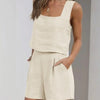 Sleeveless Vest Short Set