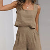 Sleeveless Vest Short Set