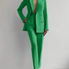 Solid Color Blazer Suit Set