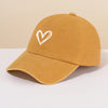 Embroidered Peach Heart Baseball Cap