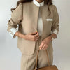 Stand Collar Blazer Suit Set