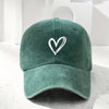 Embroidered Peach Heart Baseball Cap