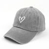 Embroidered Peach Heart Baseball Cap