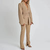 Lapel Blazer Suit Set