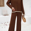 Contrast Knitted Sweater Set