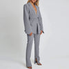 Lapel Blazer Suit Set