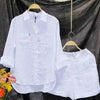 White Linen Short Set